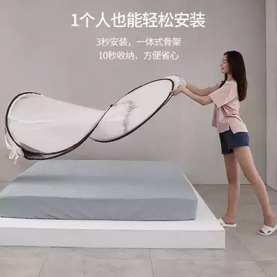 Only soft mosquito net 2021 new children's anti-fall household summer installation-free three-door double-yarn zipper pattern tent