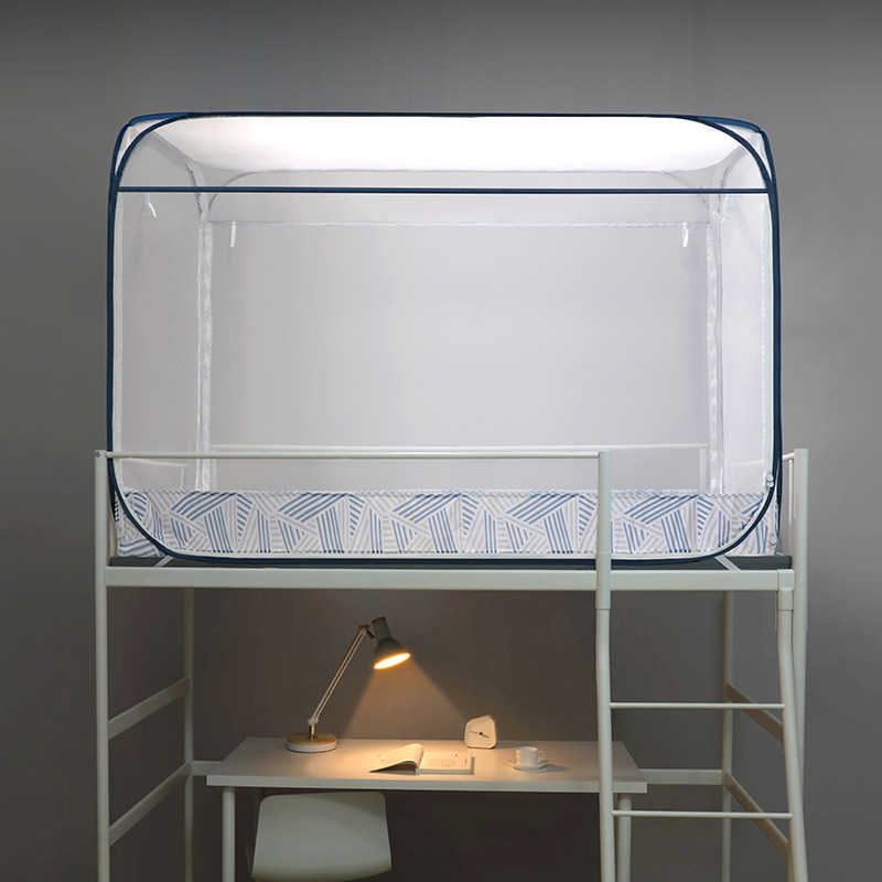 Only soft mosquito net student dormitories Mongolian bag free of installation children bunk beds primary and secondary bed universal sleeping room single pull chain