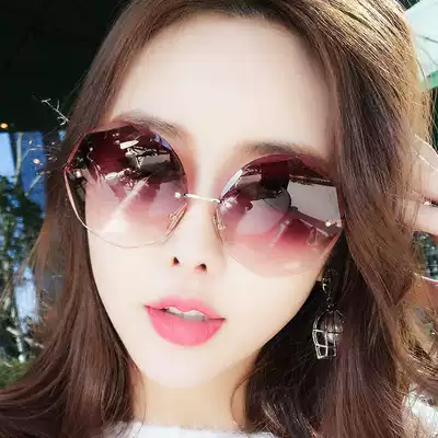 2021 New Korean version of sunglasses women fashion tide polygon sunglasses Net red star with glasses round face big face