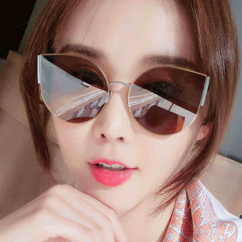 2021 new brown sunglasses female Korean version of the tide round face UV net red sunglasses glasses big face ins
