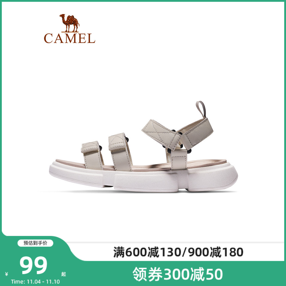 Camel sports sandals women's 2022 Amoi casual flat-heeled thick-soled all-match outside wear pregnant women's non-slip soft-soled beach shoes