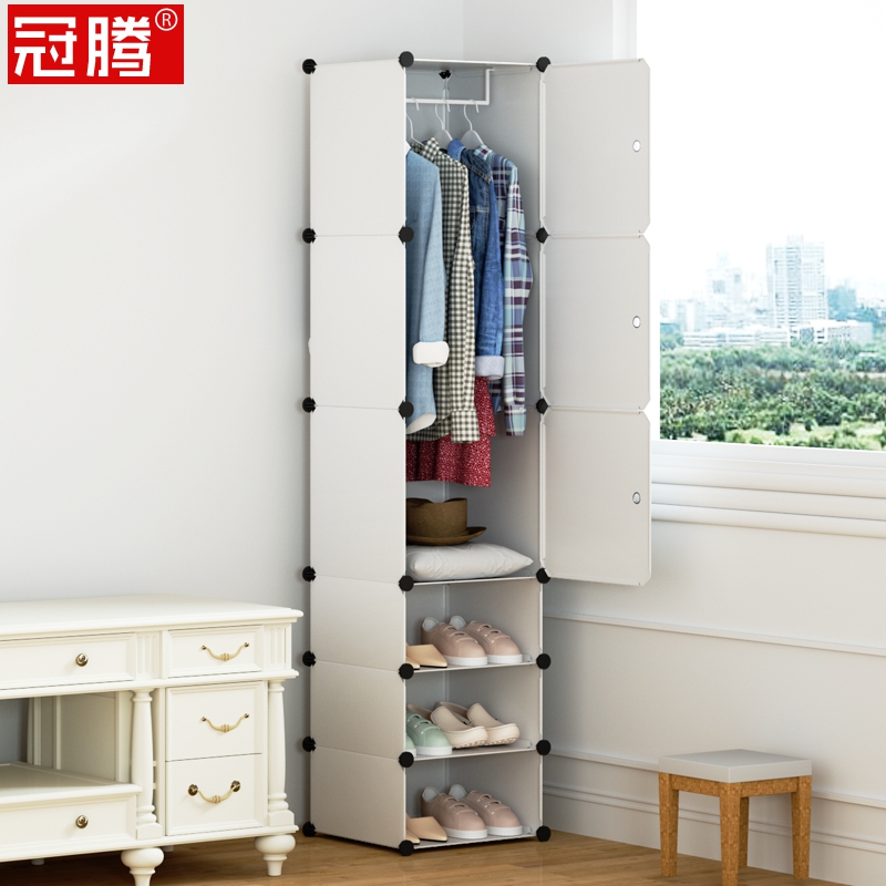 Simple hanging wardrobe shoe cabinet composition integrated into the door narrow small cloth art single college student small dorm room with a small area