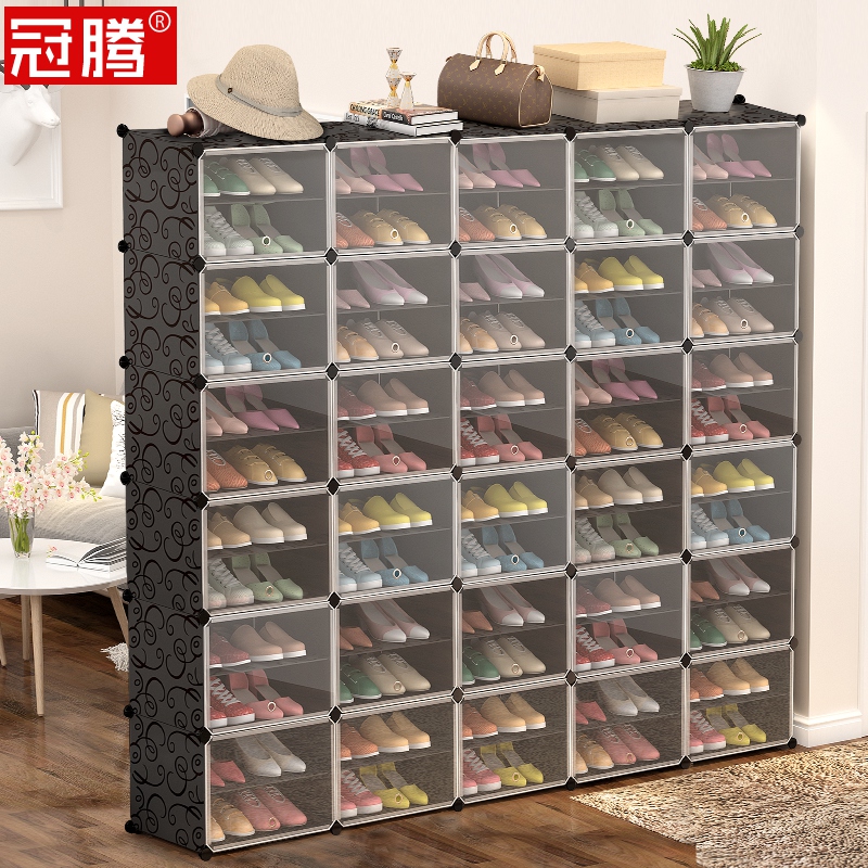 Shoe cabinet rental household dust-proof household super-large capacity door economy adjustable to collect simple shoe frame multi-layer