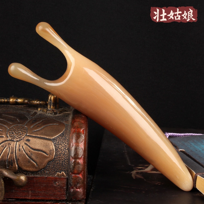Natural White Ox Horn Eye Massager, Eye Area Muscle-Relaxing Beauty Stick, Universal Beauty Tool for Nose, Eye Acupoints, Neck and Facial Meridians