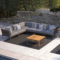 Nordic Outdoor Sofa Rattan Furniture Rattan Furniture Living-room Balcony Double Terrace Patio Casual Tea Rattan Chair Combination