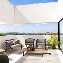 Nordic Outdoor Table And Chairs Patio Garden Balcony Casual Open-air Terrace Rattan Chairs Combined Outdoor Rattan Furniture