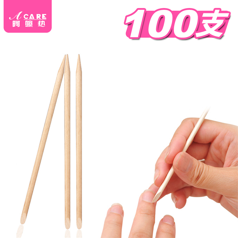 Orange wood stick manicure tool supplies beech stick cleaning crack point drill pen bamboo stick seam carving press flower stick wooden sign