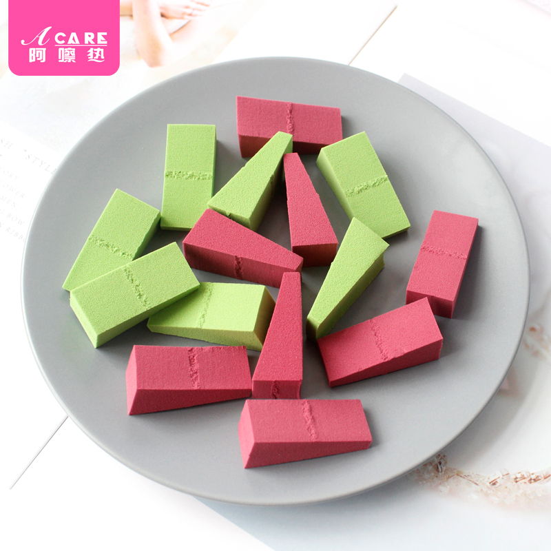Triangular 24-cut sponge powder puff dry and wet dual-use soft disposable portable makeup tool travel home