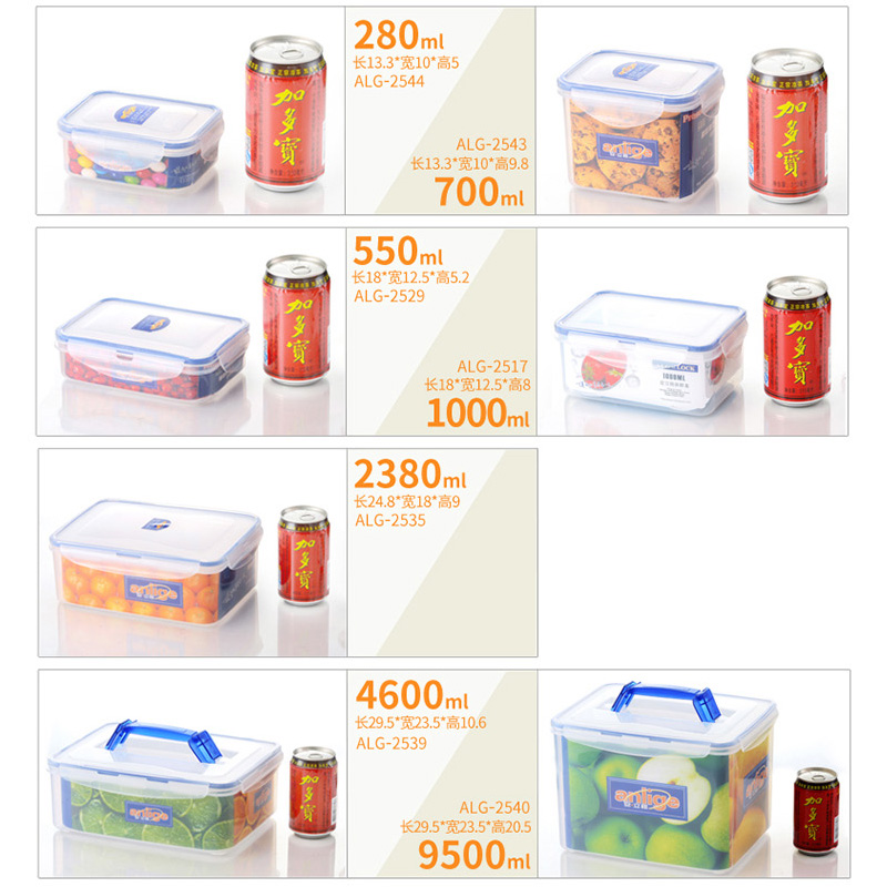 Anlige Transparent Rectangular Sealed Box Supermarket Fridge Preservation Box Transparent Food Box Store Dry Goods Moistureproof Box