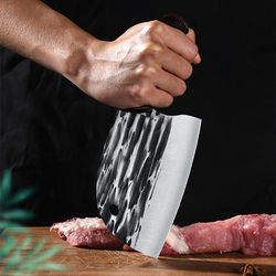 For Home forging kitchen knife round head knife kitchen killing fish chopping bone chopping vegetable chopping dual-purpose knife stainless steel sharp fish head knife