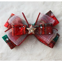 Снежинка красные полосы пряжа