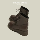 Martens, высокие демисезонные утепленные ботинки на платформе, короткие сапоги, 2023 года