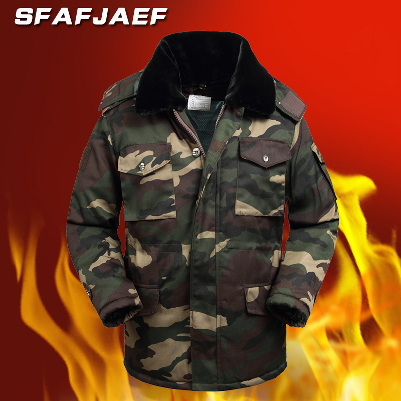 Winter camouflated cotton clothes men's double layer thickened detachable Lauprotect working cotton padded jacket in long version warm and cold proof cold storage