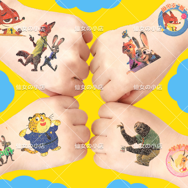 Zootopia Waterproof Cartoon Decorative Tattoo Sticker
