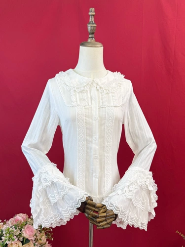 Оригинальный осенний лонгслив, рубашка, милая кукла, стиль Лолита, кукольный воротник