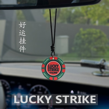 Lucky Strike Car Interior Rearview Mirror Hanging Ornament Good Luck Car Pendant Ceramic Chip Lucky Car Small Hanging Decoration
