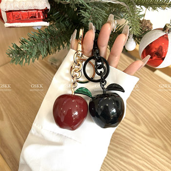 2026 New Year Red Apple Bag Pendant Car Keychain Bag Charm Women's Accessories Christmas Eve Gift