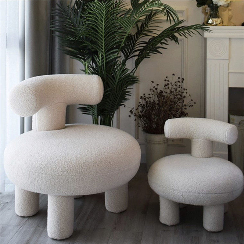 Nordic designers Creative Lamb Children Read Leisure Single Sofa Bedroom Living Room Shoe Stool