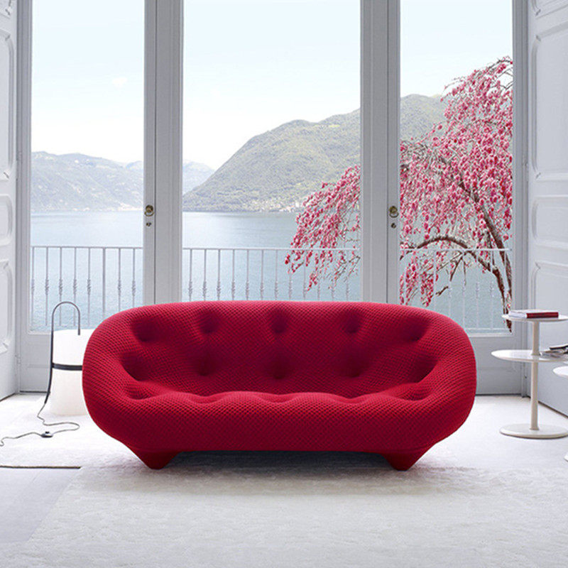 Designer freehand space ploum living room reception casual fiberglass curved fabric Chen Xiaochun the same sofa