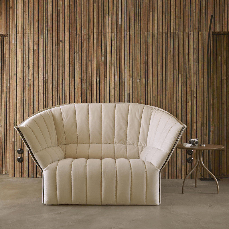 Written meaning space Ligne rose designer fan-shaped armrest cloth art mohel sofa-like room Leisure reception chair