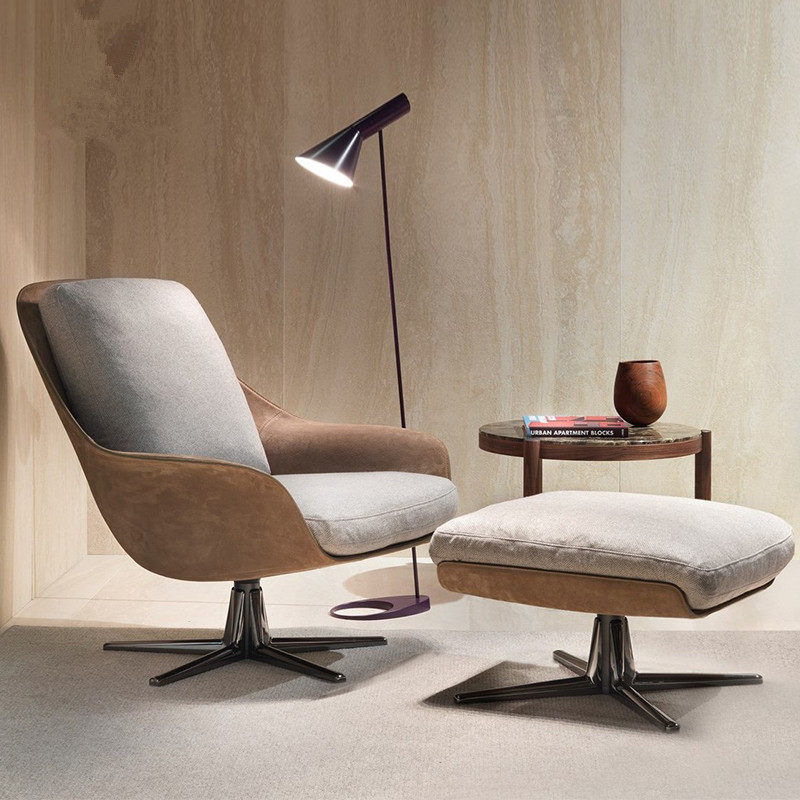 Nordic Denmark designer modern luxury glass steel leisure backside sofa model room consulting reception chair