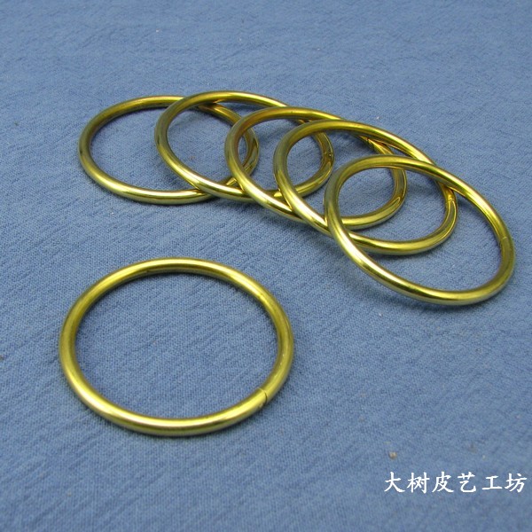 Leather skin carving hardware Copper handicraft key ring open ring card mouth ring key ring (YS-02)