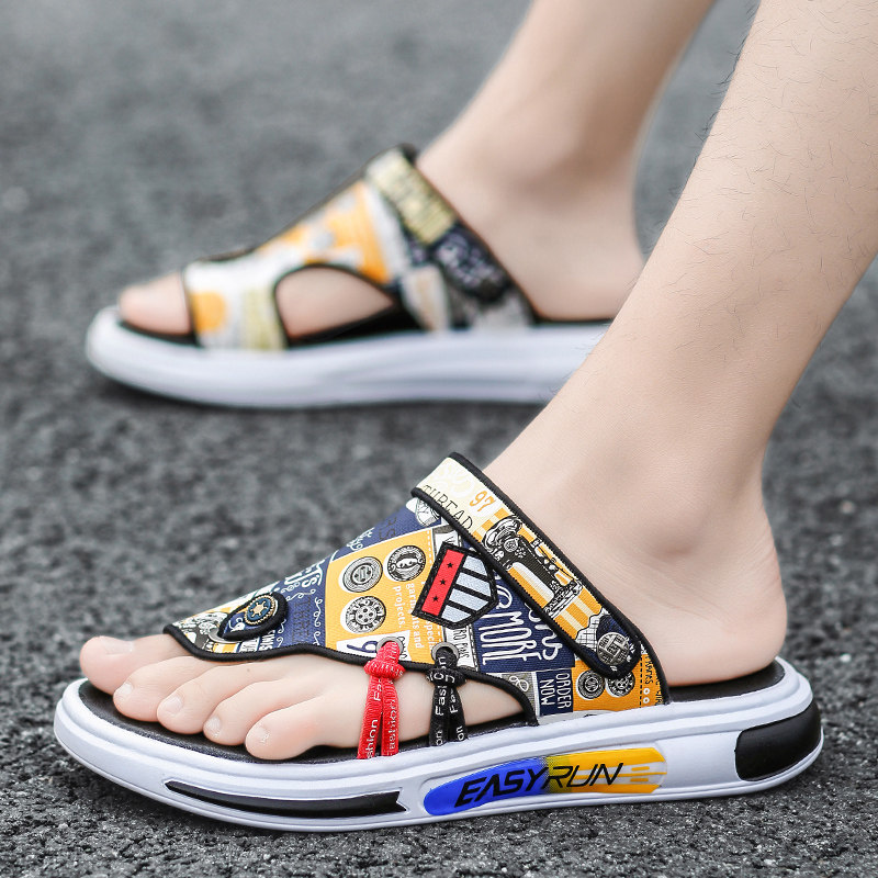 Men's shoes slippers Male dual-use non-slip trendy driving outdoor wearing men's sandals Chains Chains Chains Sand Beach Deodorant Cool