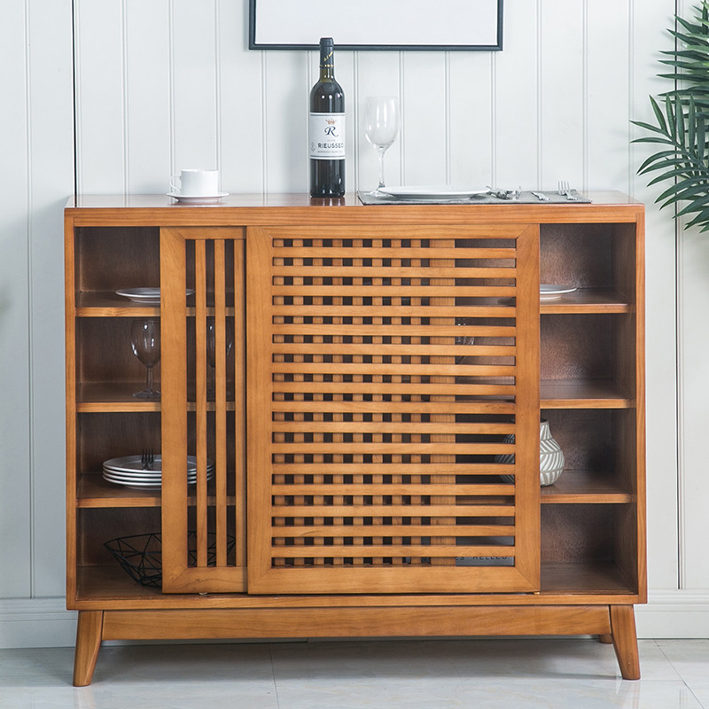 Nordic solid wood sideboard modern minimalist living room tea cabinet storage cabinet porch cabinet Japanese-style small apartment storage cabinet