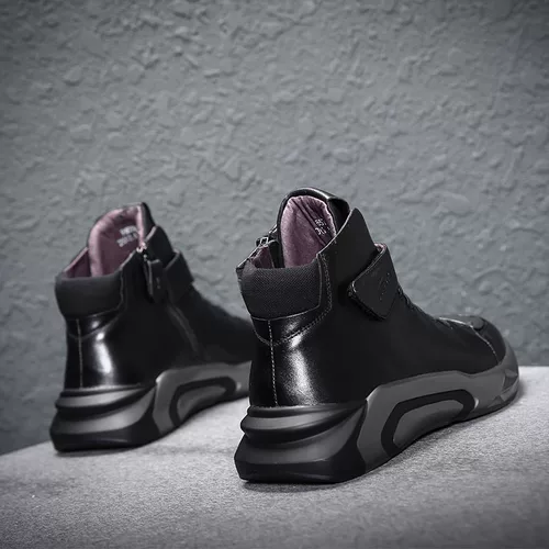 Martens, зимняя высокая спортивная флисовая повседневная обувь для отдыха в английском стиле для кожаной обуви