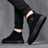 Мужские демисезонные высокие сапоги, мужская черная спортивная обувь для кожаной обуви, из натуральной кожи, осенние