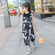 Girls summer clothes tennis red suit foreign air 2022 new CUHK childrens clothes girls Summer children back with pants two sets