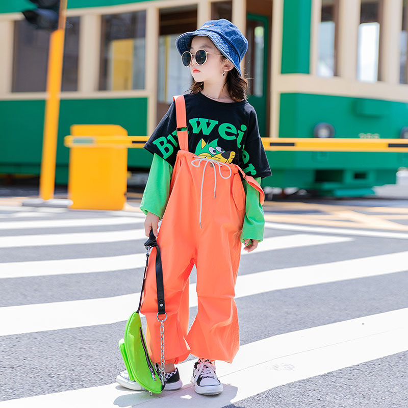 Girl Cuddling Bag Pants Overalls Long Pants 2022 New Children Dress Foreign Palate Girl Child Girls Spring And Autumn Clothing Casual Pants