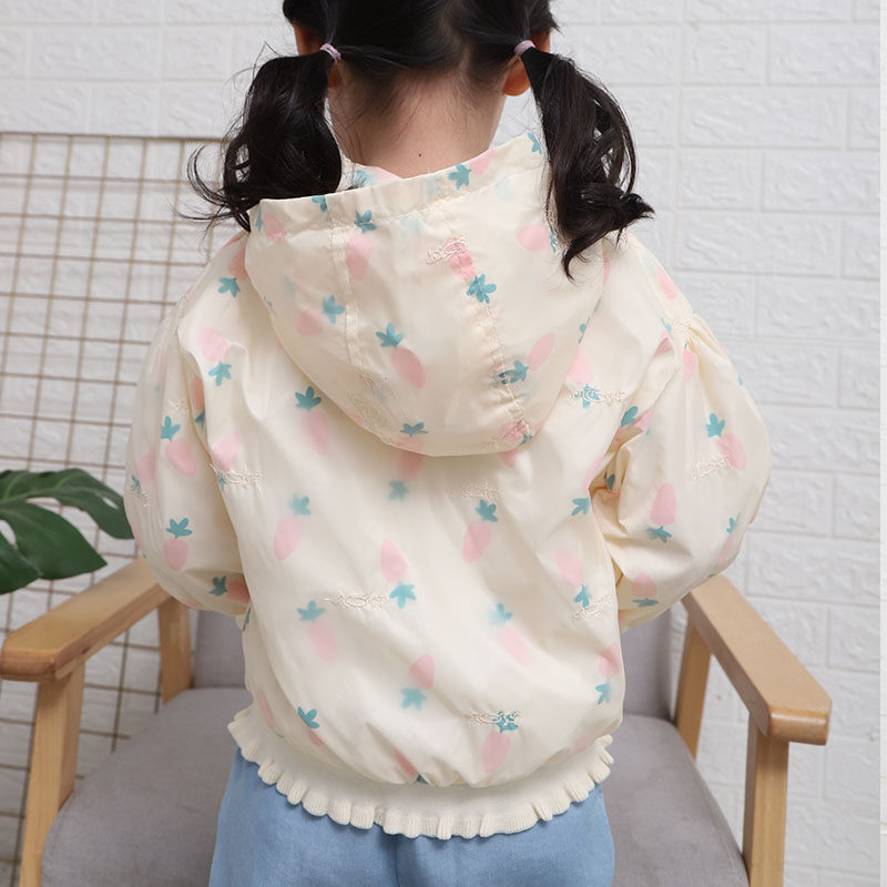 Girls' Coat Spring and Autumn 2021 New Baby Wearing Foreign Air Red Explosive Hood Tops Children's Fashion Spring Wear