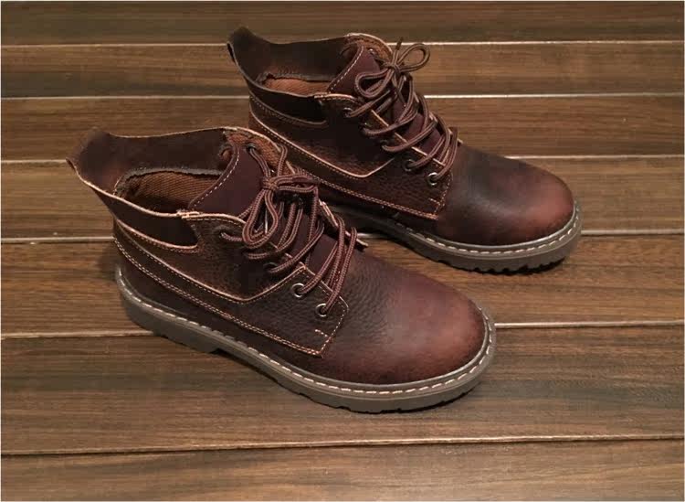 Martens, трендовые короткие сапоги, мужские ретро кожаные ботинки в английском стиле, для влюбленных 