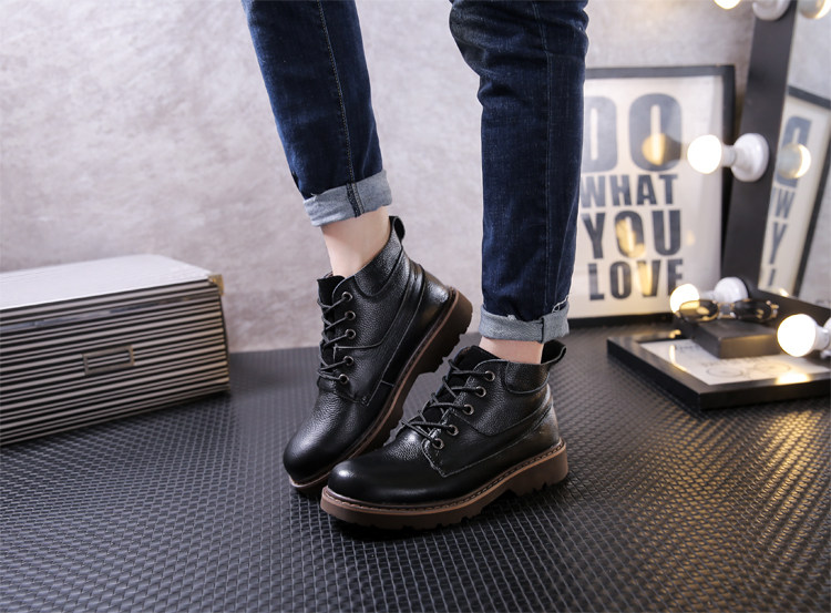 Martens, трендовые короткие сапоги, мужские ретро кожаные ботинки в английском стиле, для влюбленных 