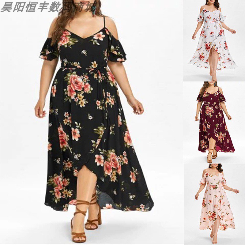 Fat Womens summer plus size loose beach long dress skirt