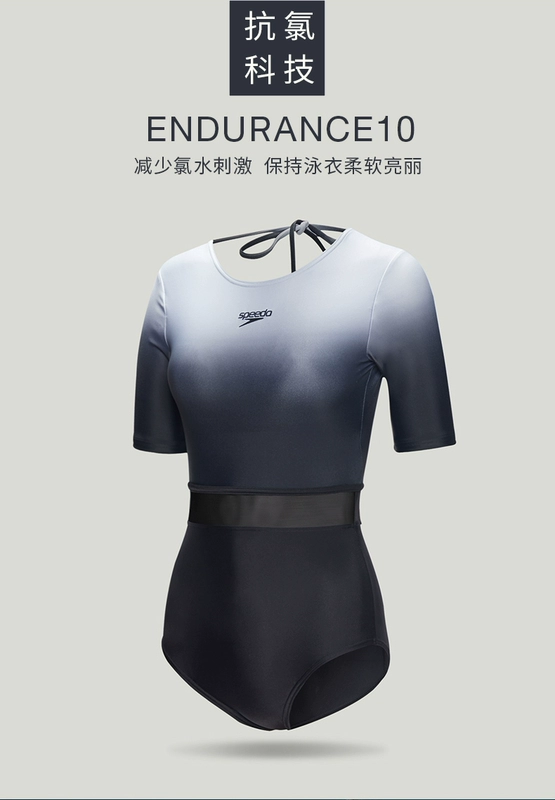 Bộ đồ bơi mới của Speedo hai dây hình chữ U nữ tính trong gió che bụng giảm béo suối nước nóng bảo thủ áo tắm một mảnh giữa tay áo - Bộ đồ bơi One Piece