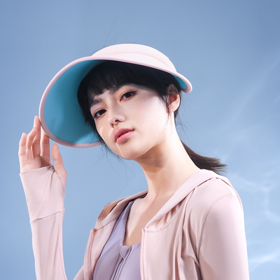 小野和子防晒帽女款加宽大帽檐空顶帽防紫外线户外骑行遮阳帽子TK