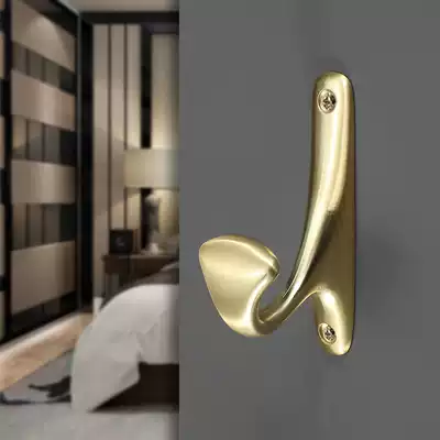 Golden clothes hook single entry door adhesive hook, wardrobe inner coat hook shoe cabinet wall adhesive hook free hole single hook