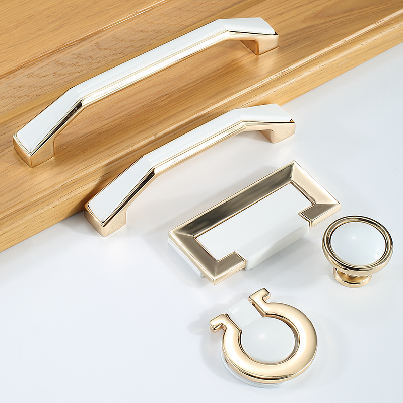 Wardrobe door handle golden modern minimalist solid wood overall cabinet door handle drawer shoe cabinet handle single hole small furniture - Taobao