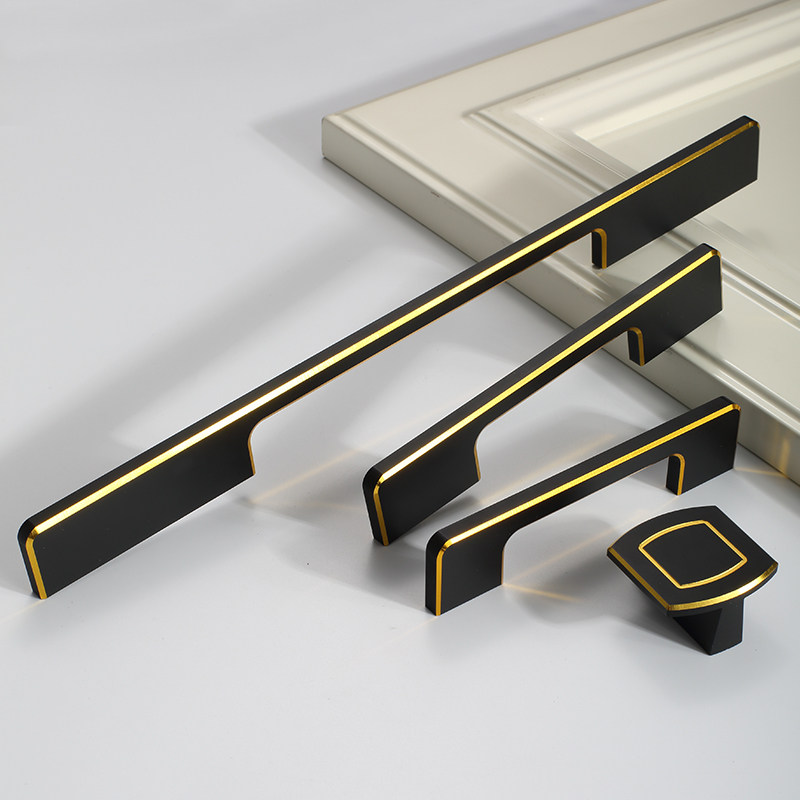Wardrobe long handle black Pole minimalist modern overall closet cabinet door handle simple door handle drawer upscale light and luxurious