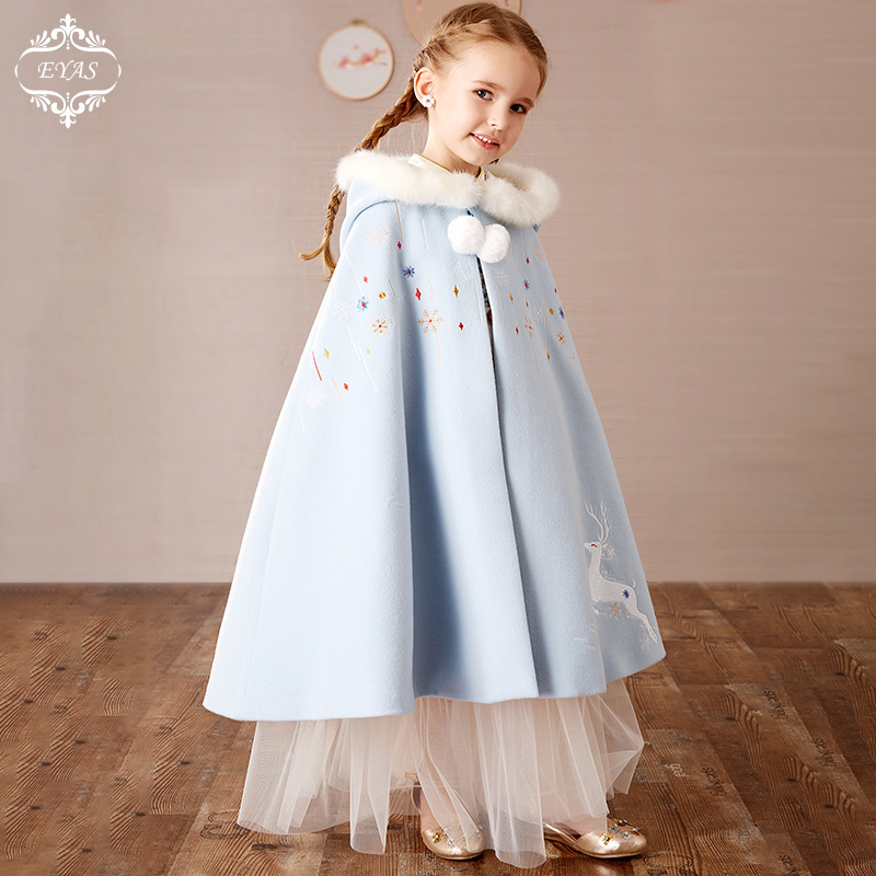 EYAS Hanfu Cloister Girl Thickening Ocean Pie Ancient Dress Cloister Chinese Wind Embroidery Cape Chinese's Long version of the superfairy autumn and winter
