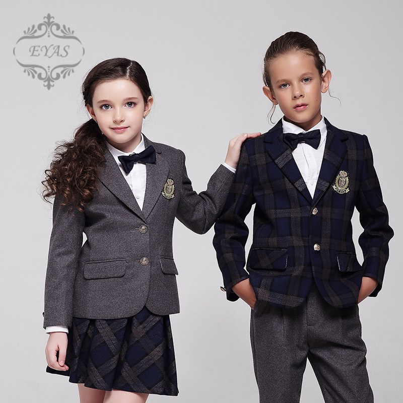 EYAS primary school uniforms suit children's suits middle school class uniforms English girls skirts boys trousers spring and summer