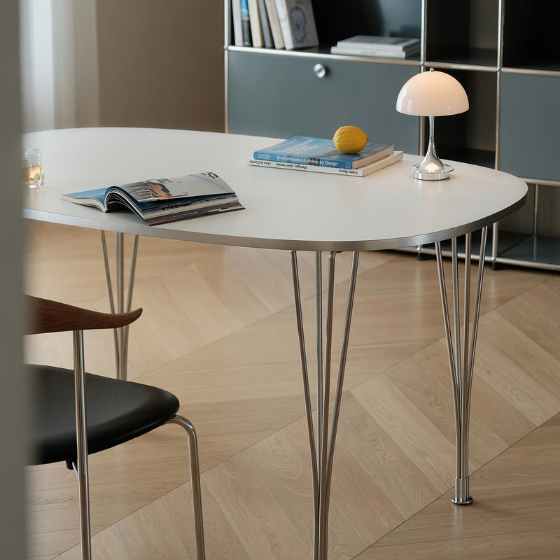 Lessliving Super Oval Table Scandinavian Designer White Dining Table Bauhaus Metal Office Desk Desk