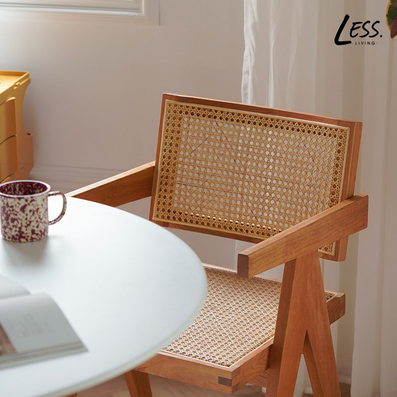 Nordic Solid Wood Chair Household Vintage Chair Vintage Cherry Wood Backing Chair Chandigal Chair