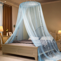 Domed palace Ting hanging mosquito nets no need to stick to hang princess wind encrypted landing large mosquito net suitable 1-2M wide bed