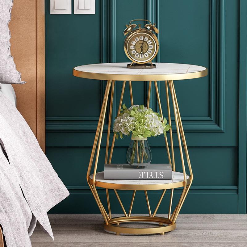 Nordic marble edge a few tea table minimalist modern sofas small round table living room corner a few creative light lavish bedside tables