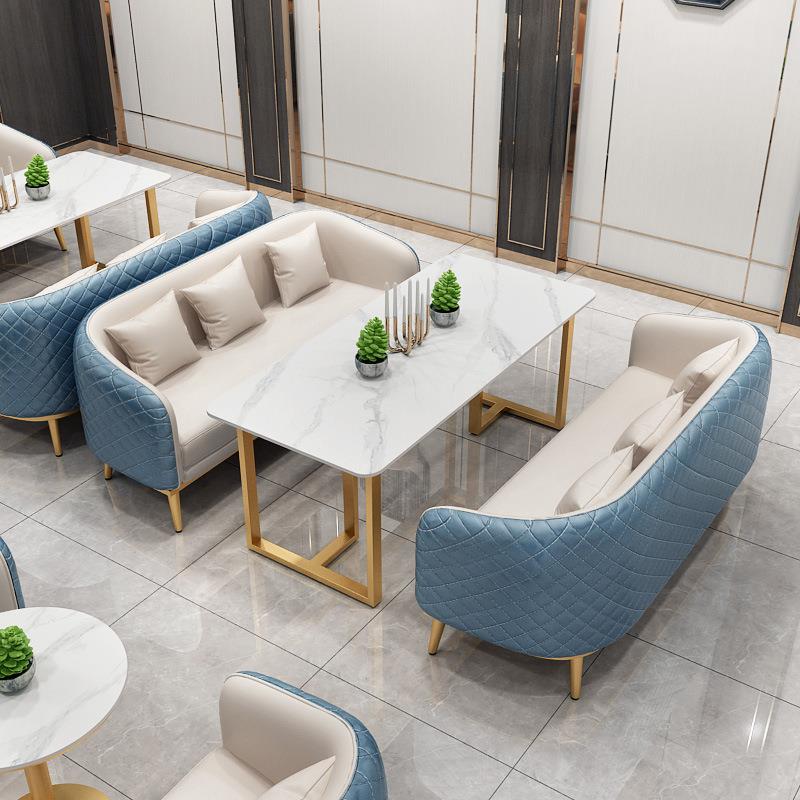 Nordic Milk Tea Shop Sofa Cassetto West Restaurant Fabric Sofa Table and chairs Combined complete with double in talks sofa chair