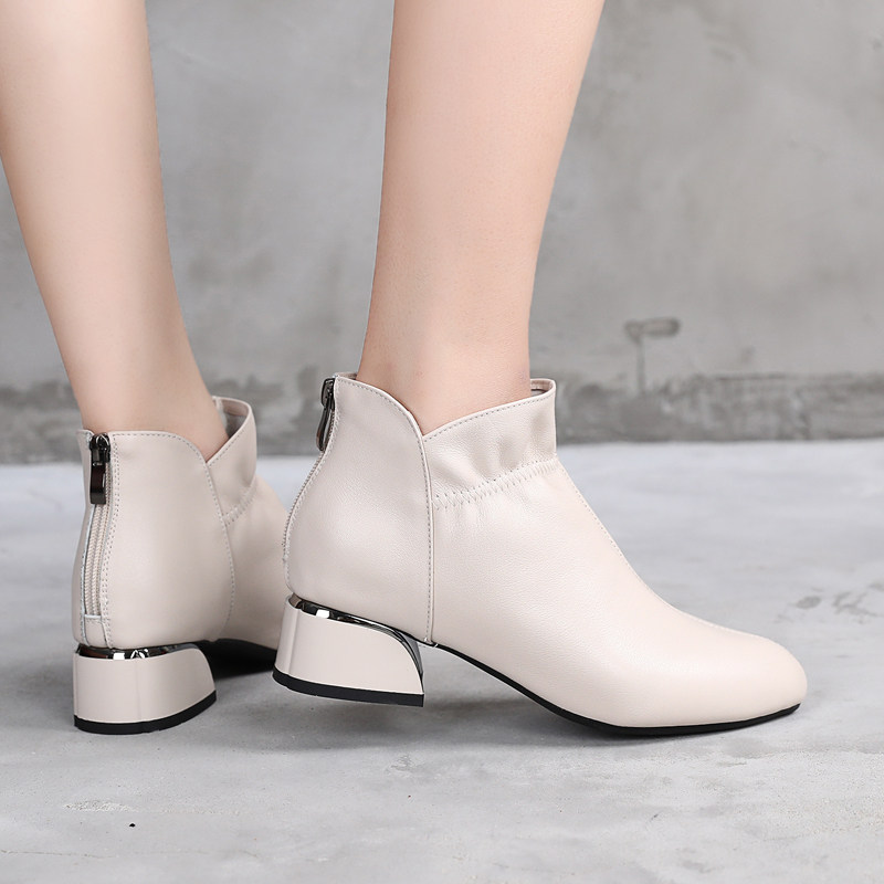 Small Code Women Shoes 313233 Spring Autumn New 2022 Genuine Leather White Small Short Boots Flat Bottom Soft Leather Women Boots Soft Bottom Ankle Boots