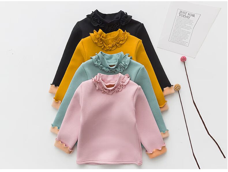 Áo nhung cho bé gái mùa thu và mùa đông nhung cộng với áo nhung dày 2018 mới cho bé áo thun cotton ấm áp váy trẻ em 10 tuổi
